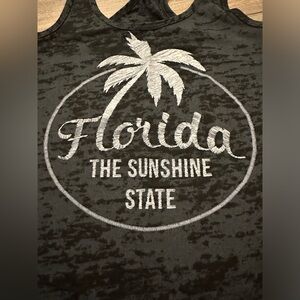 Next Level Florida burnout tank top, Black/Dark Gray, Size M